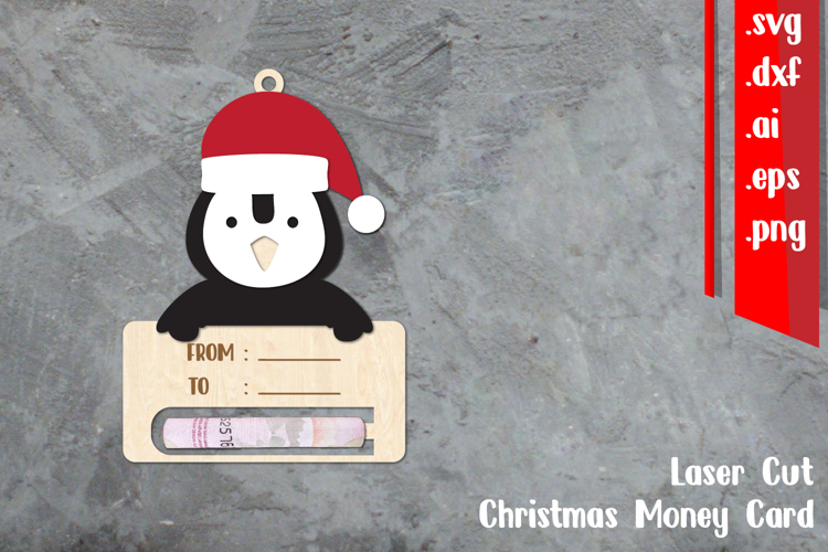 Christmas Money Card Laser cut, Winter Money Card Laser cut