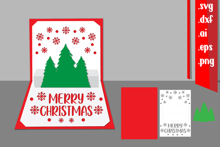 Christmas Pop-Up Card, 3D Christmas Card