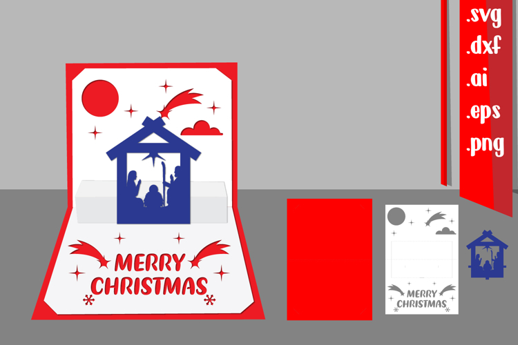 Christmas Pop-Up Card, 3D Christmas Card