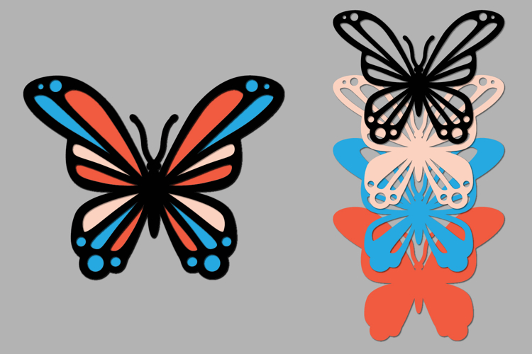 Butterfly Layered Papercut, DIY Spring Animals, Butterfly