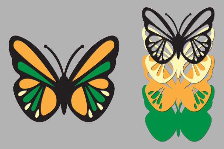 Butterfly Layered Papercut, DIY Spring Animals, Butterfly