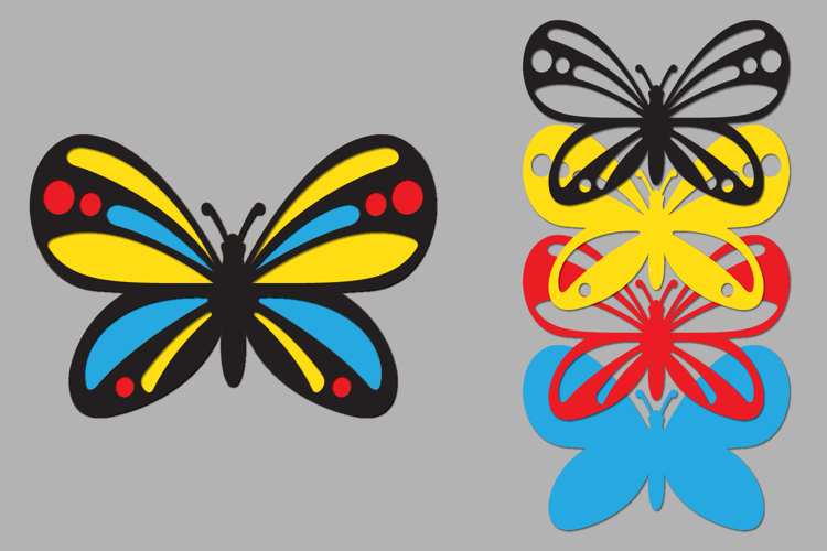 Butterfly Layered Papercut, DIY Spring Animals, Butterfly