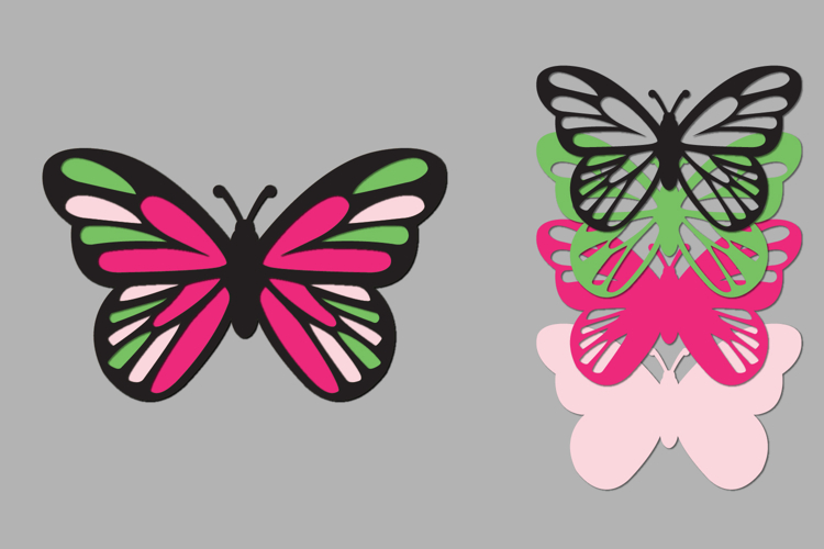 Butterfly Layered Papercut, DIY Spring Animals, Butterfly