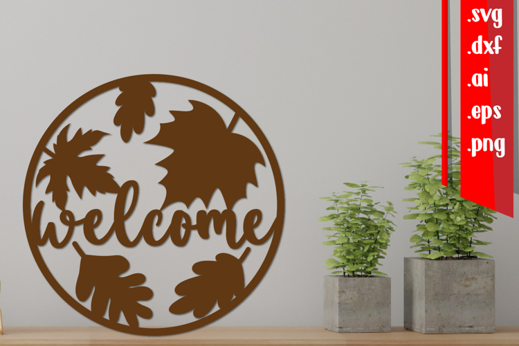 Welcome Round Sign, Fall Round Sign, Autumn Round Sign
