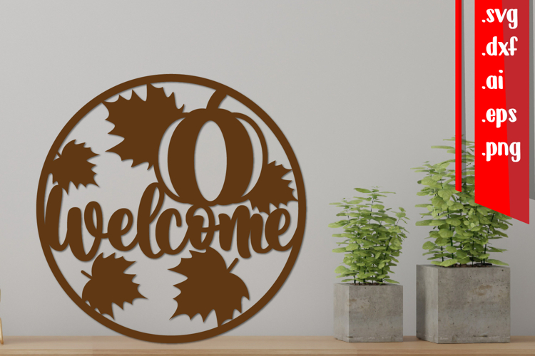 Welcome Round Sign, Fall Round Sign, Autumn Round Sign