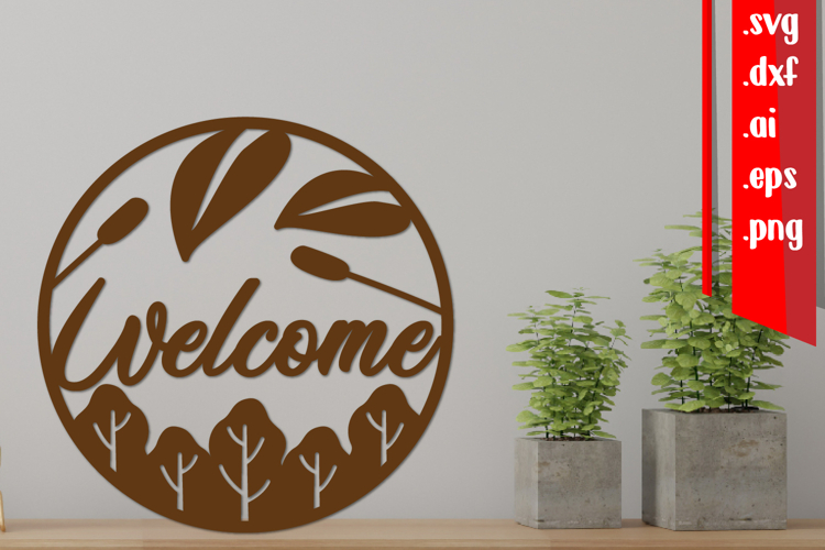 Welcome Round Sign, Fall Round Sign, Autumn Round Sign