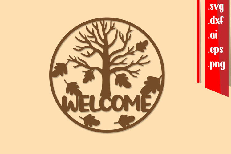 Fall Round Sign Laser cut, Welcome Sign, Fall Sign