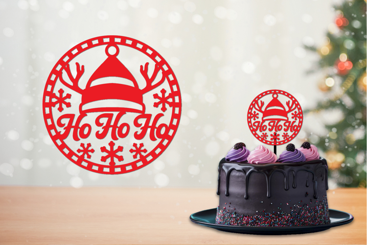 Christmas Coaster, Cake topper, Christmas Cut files, round s