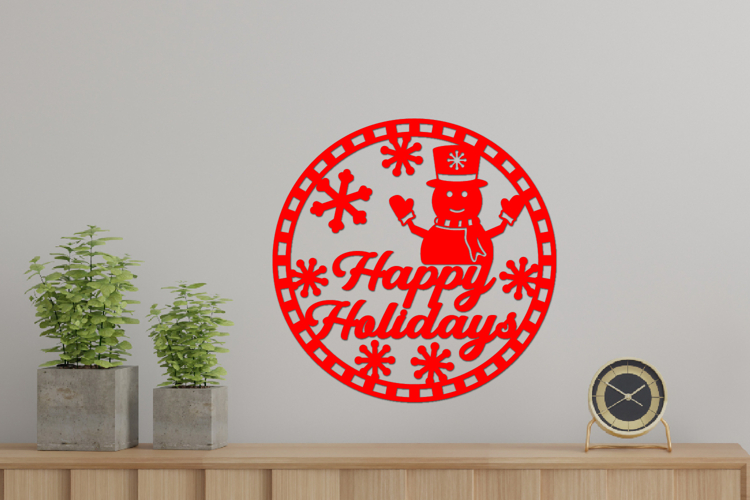Happy Holiday Coaster, Cake topper, round sign