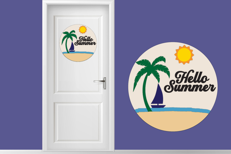 Summer Layered Round Sign Laser cut