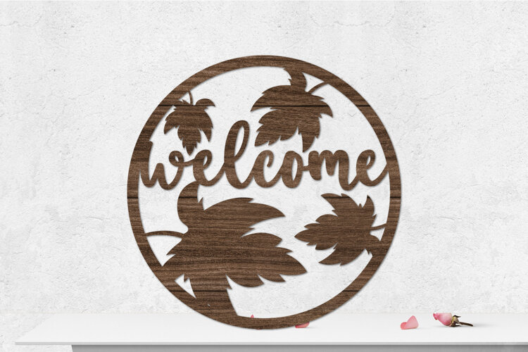 Fall Welcome Sign Rounded Laser cut example image 1