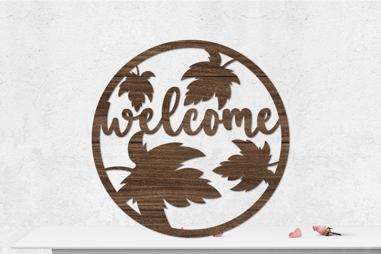 Fall Welcome Sign Rounded Laser cut