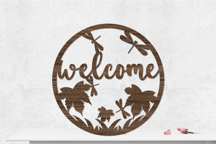 Welcome Sign Rounded Laser cut