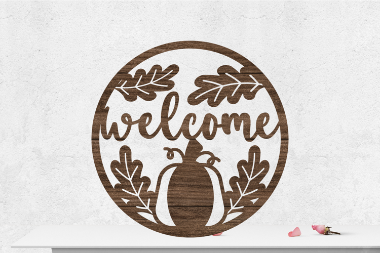 Fall Welcome Sign Rounded Laser cut