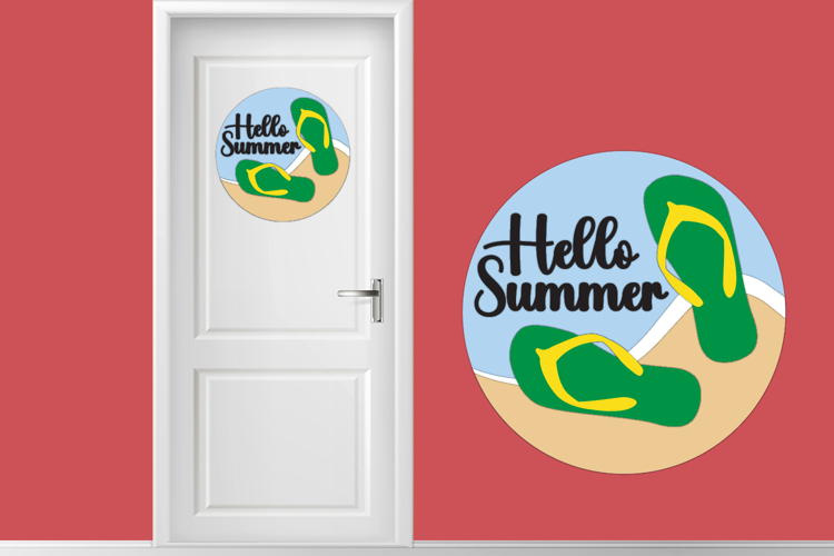 Summer Layered Round Sign Laser cut