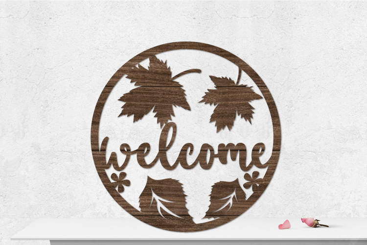 Fall Welcome Sign Rounded Laser cut
