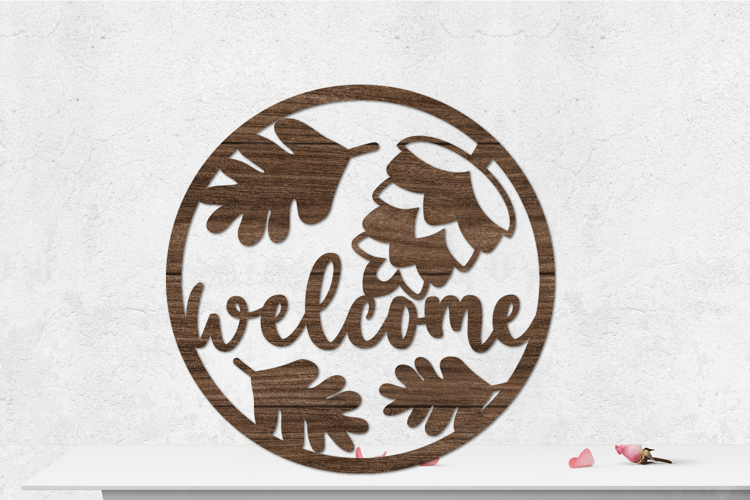 Fall Welcome Sign Rounded Laser cut