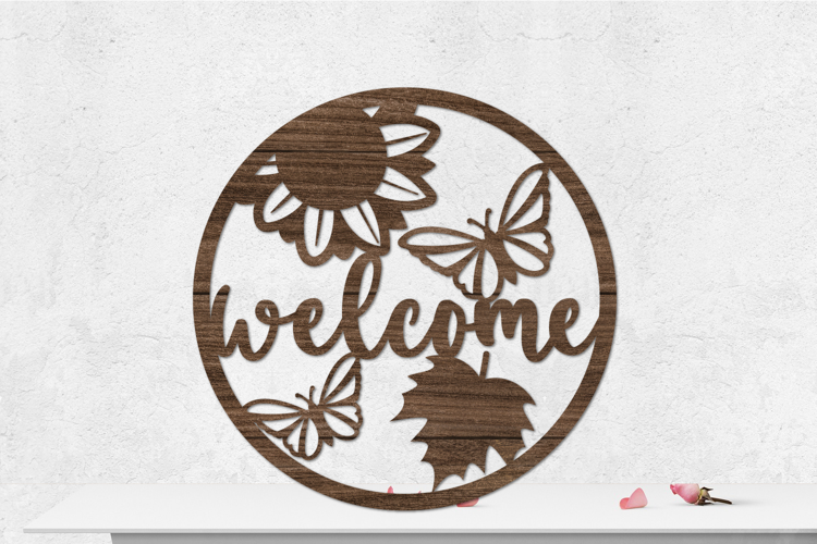 Fall Welcome Sign Rounded Laser cut