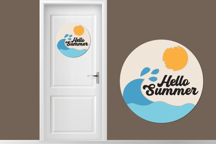 Summer Layered Round Sign Laser cut