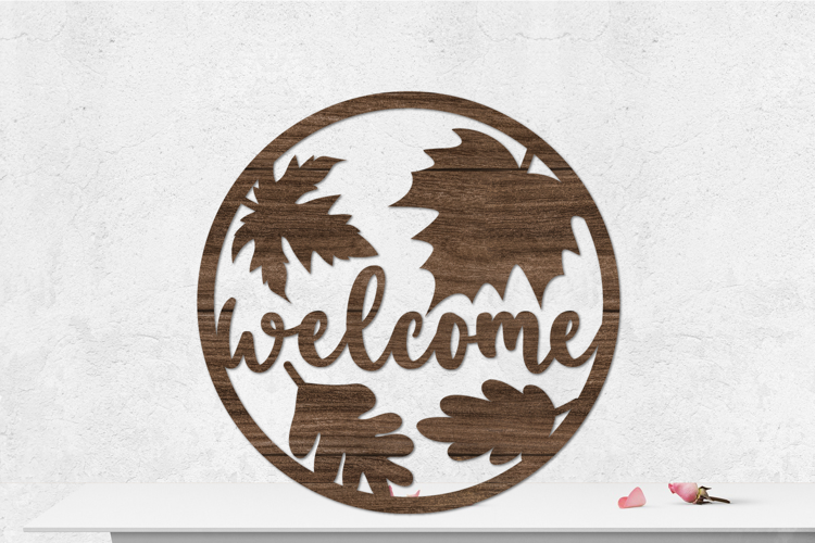 Fall Welcome Sign Rounded Laser cut