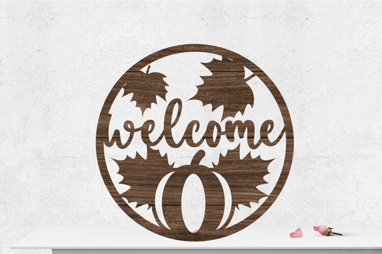 Fall Welcome Sign Rounded Laser cut example image 1