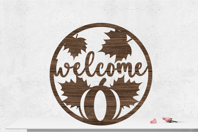 Fall Welcome Sign Rounded Laser cut