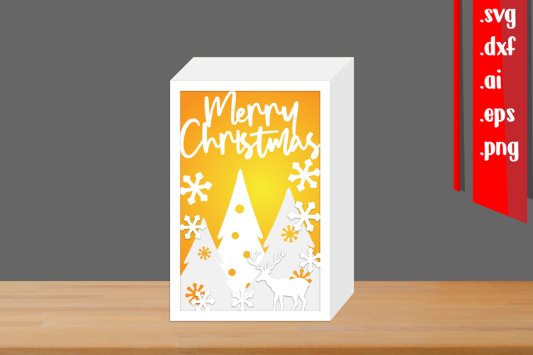 Christmas Shadow Box Paper cut - 3D Shadow Box