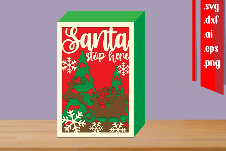 Christmas Shadow Box Paper cut - 3D Shadow Box