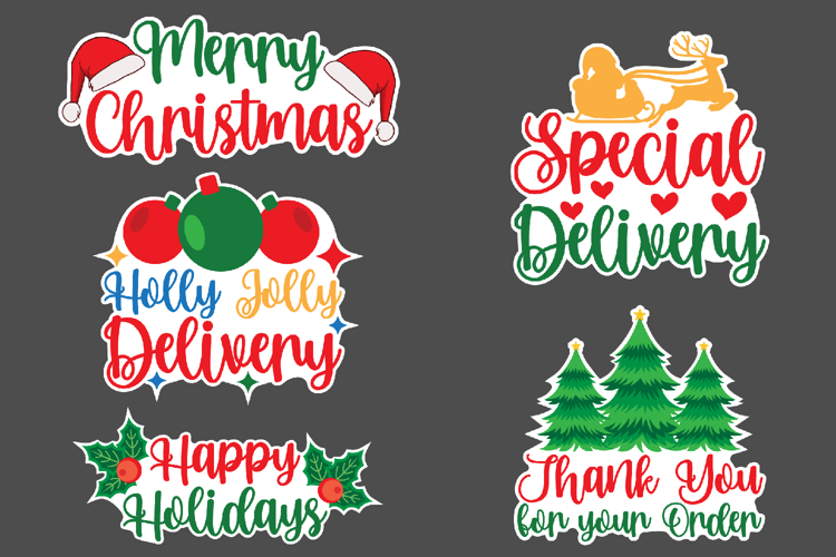 Christmas Small business stickers, Thank you stickers