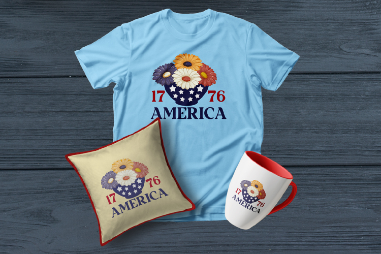 America Flower, Patriotic Flower Sublimation