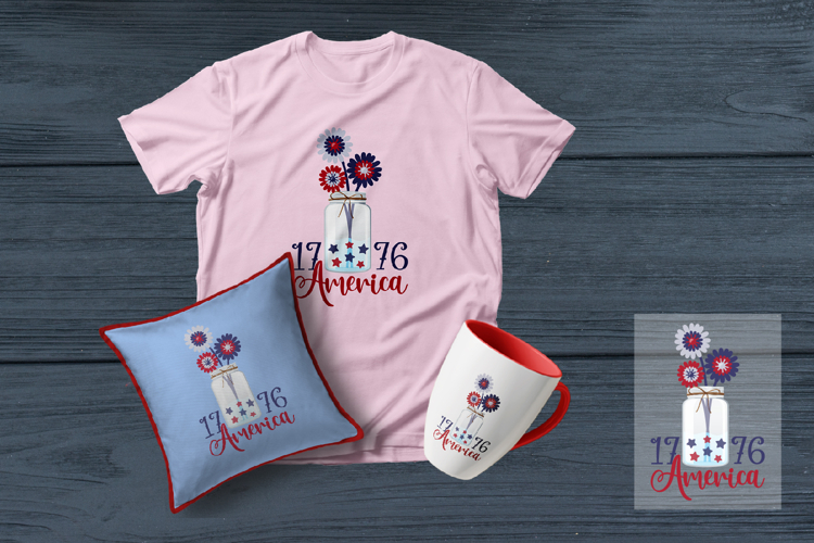 America Flower, Patriotic Flower Sublimation