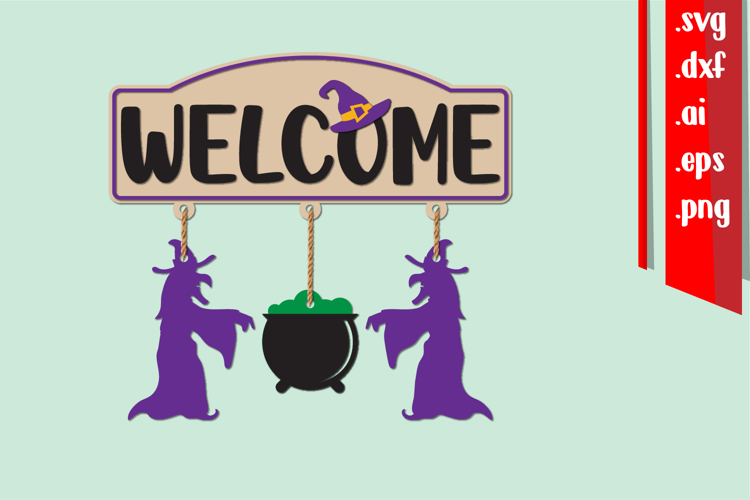 Halloween Wall Decor, Halloween Decor Svg, Witch Laser cut