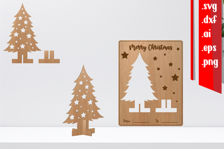 Christmas Wooden Card, Christmas Souvenir, Christmas Pop Out