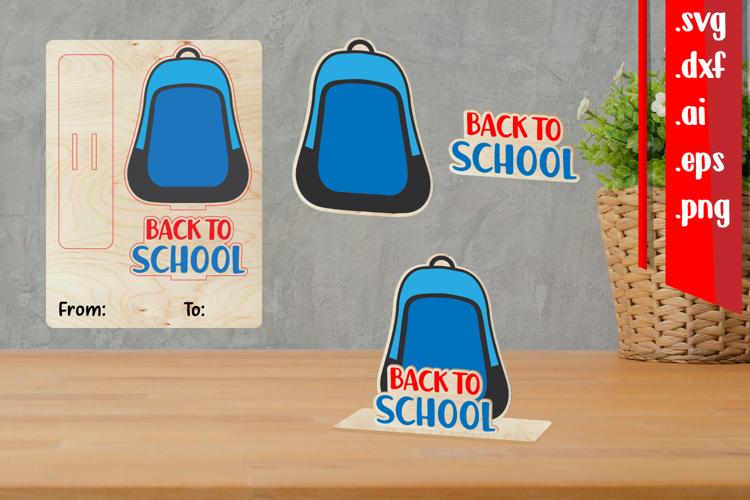Back to School Wooden Card, Back to School Laser Cut
