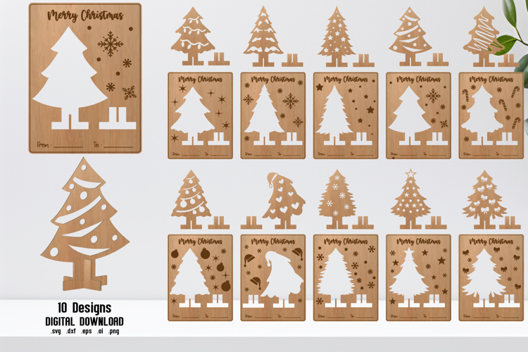 Christmas Wooden Card, Christmas Pop Out Card, Souvenir