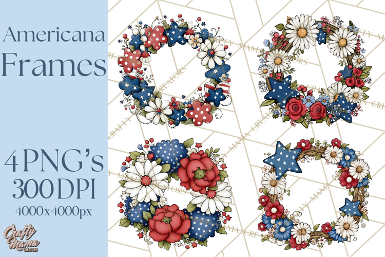 Patriotic Floral Wreaths, Stars   Rustic Mason Jar Frames