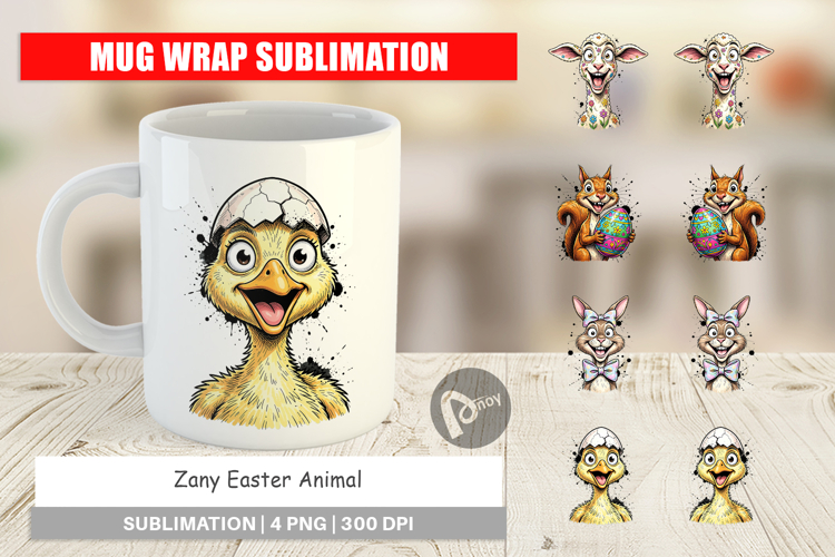 Zany Easter Animal Mug Wrap