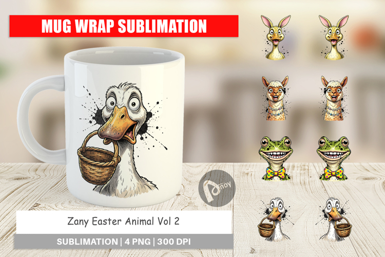 Zany Easter Animal Mug Wrap
