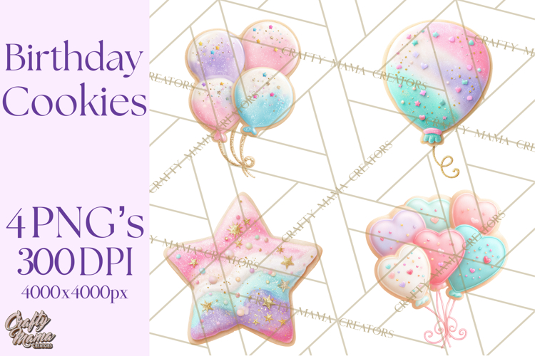 Birthday Cookies PNG, Birthday Cookie Clipart, Cute Sugar