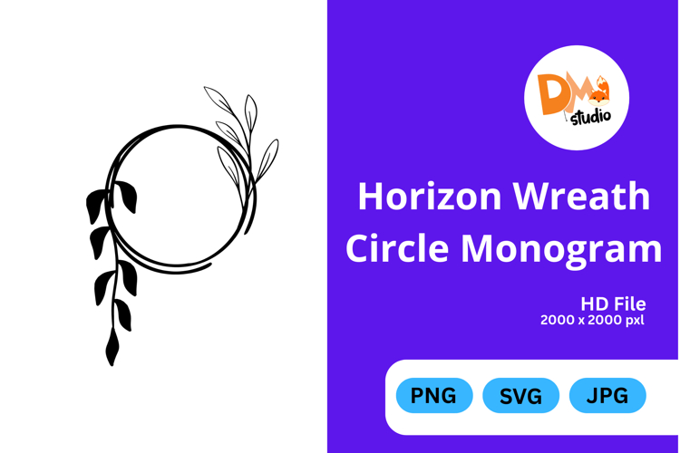 Horizon Wreath Circle Monogram example image 1