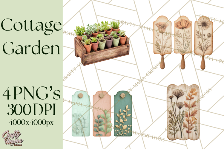 Early Spring Garden Cottagecore PNG, Seedling Terracotta