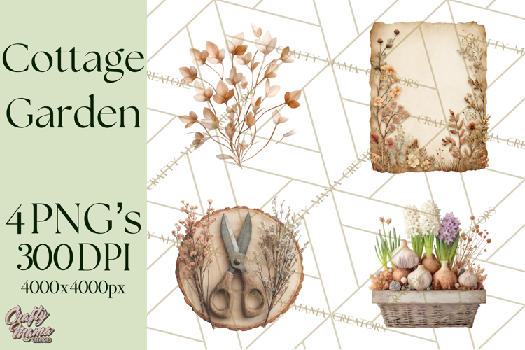 Early Spring Garden Cottagecore PNG, Seedling Terracotta