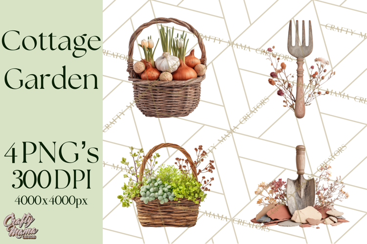 Early Spring Garden Cottagecore PNG, Seedling Terracotta