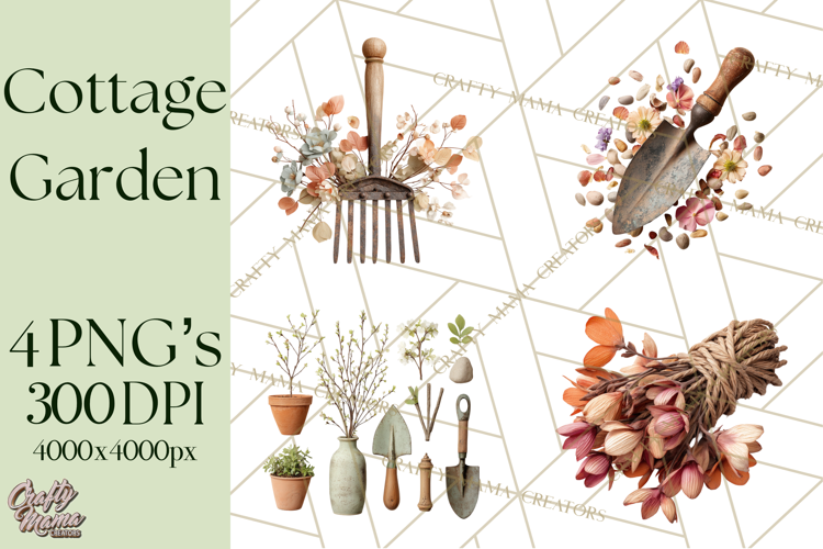 Early Spring Garden Cottagecore PNG, Seedling Terracotta