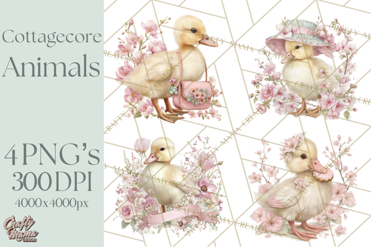 Pastel Cottagecore Animals Clipart, Cute Spring Animals Png