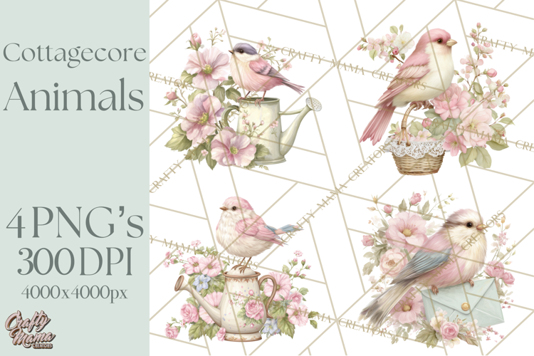 Pastel Cottagecore Animals Clipart, Cute Spring Animals Png