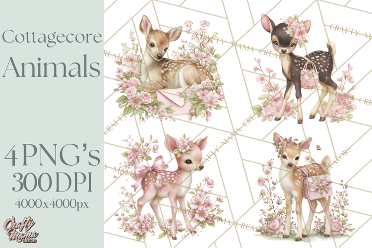 Pastel Cottagecore Animals Clipart, Cute Spring Animals Png