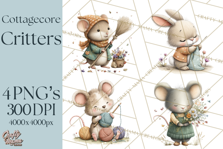 Cottagecore Animals PNG, Woodland Critters Clipart