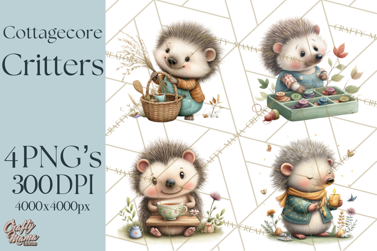 Cottagecore Animals PNG, Woodland Critters Clipart