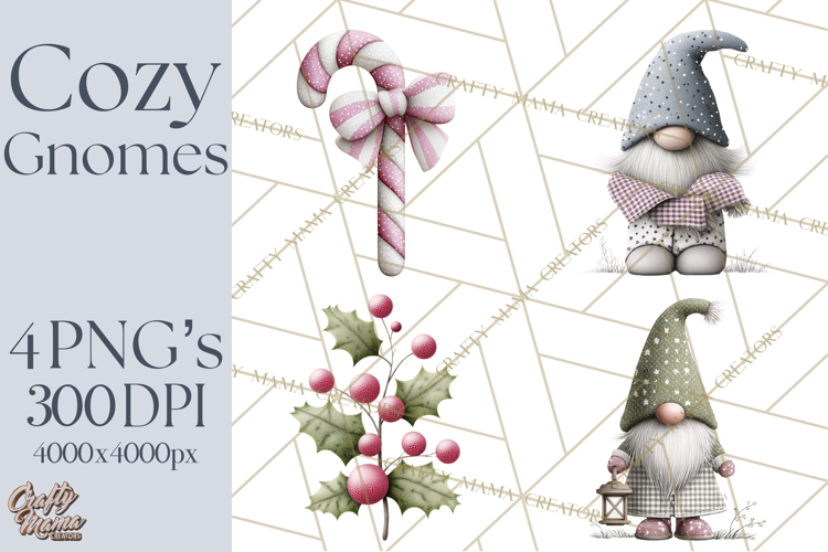 Vibrant Winter Gnome Clipart Watercolor Christmas Gnomes PNG